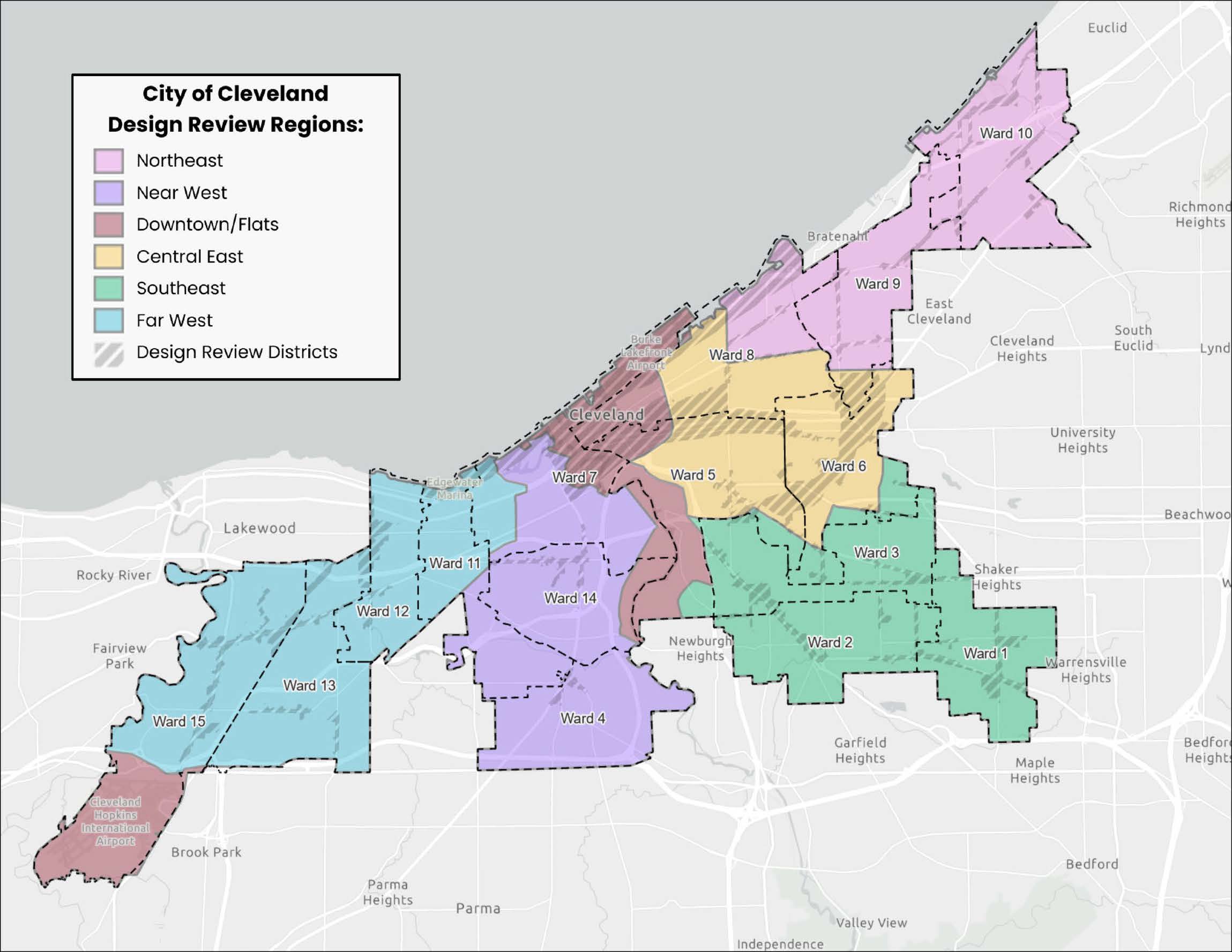 Design Review Region and Ward Map