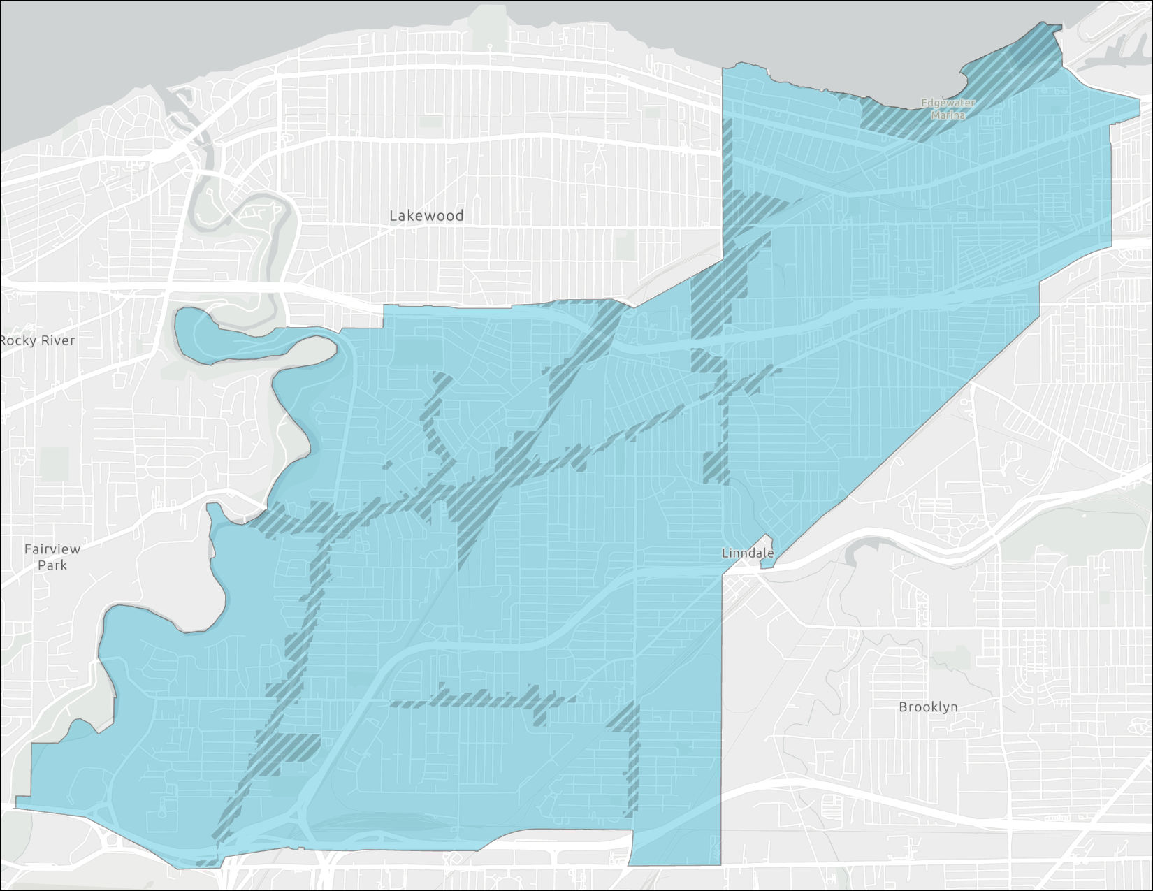 Far West Design Review Region Map with Shaded Design Review Districts