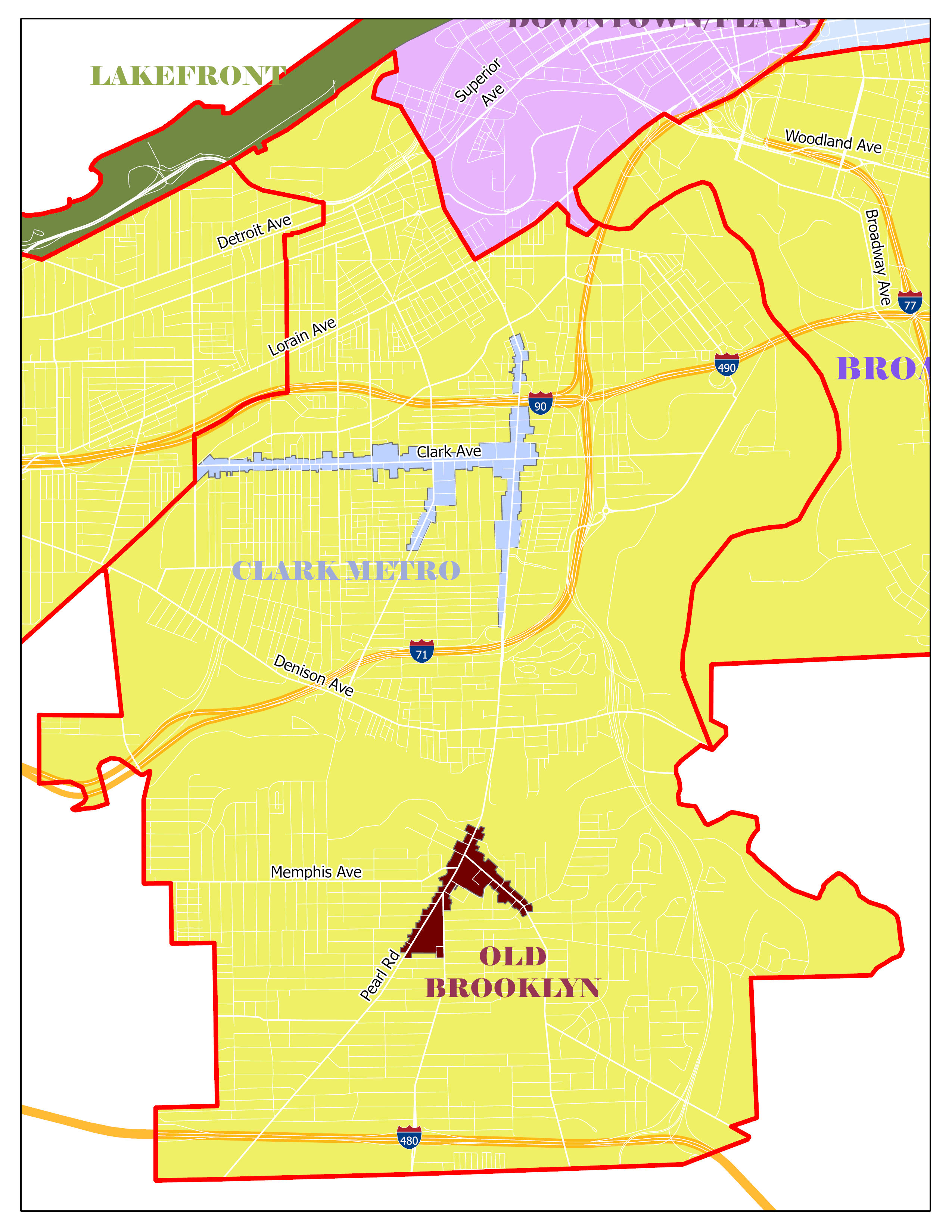 Nearwest Cleveland Map