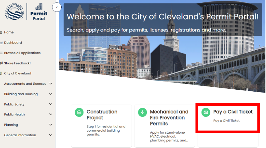 Permit Portal Homepage