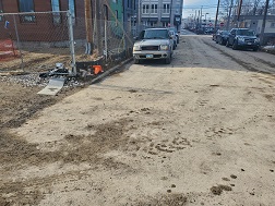 Drag out of debris and dirt onto public roadways