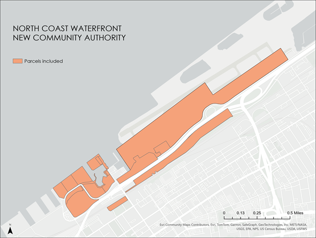 North Coast Waterfront New Community Authority map