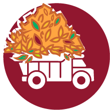 big dump truck of leaves illustration