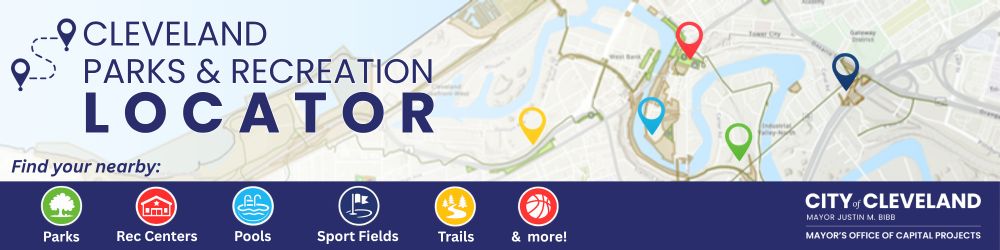 Screenshot of the Cleveland Parks & Recreation Locator