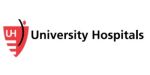 University Hospitals logo featuring the red UH shield icon beside the words “University Hospitals” in black.