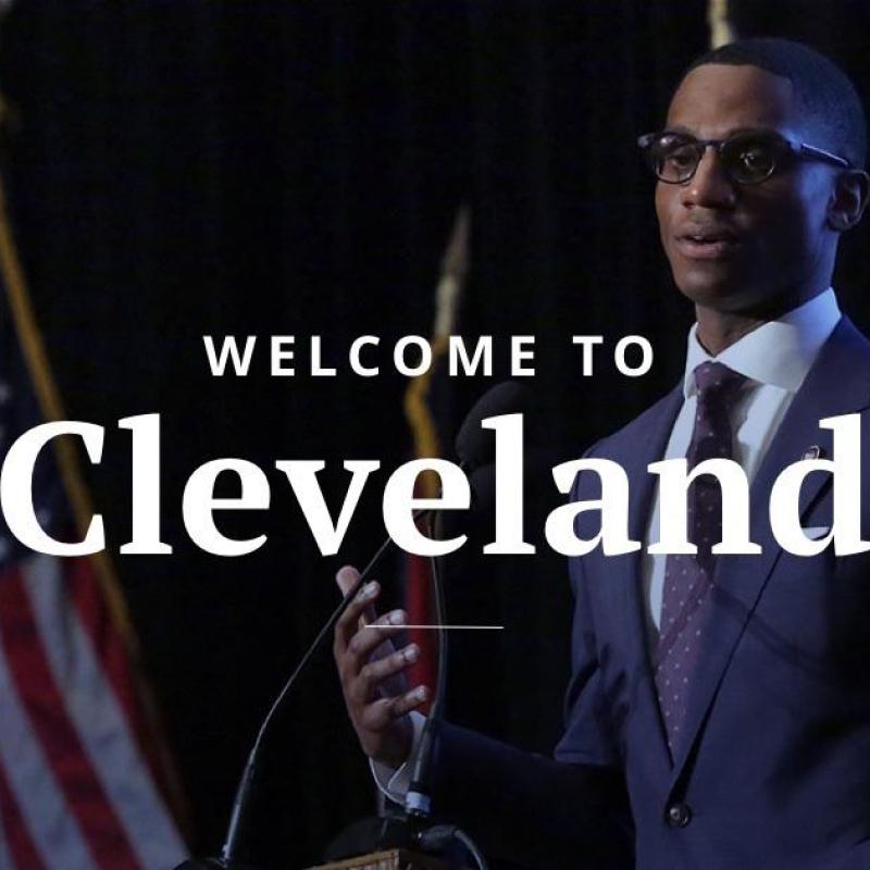 mayor bibb with words 'city of cleveland' over image