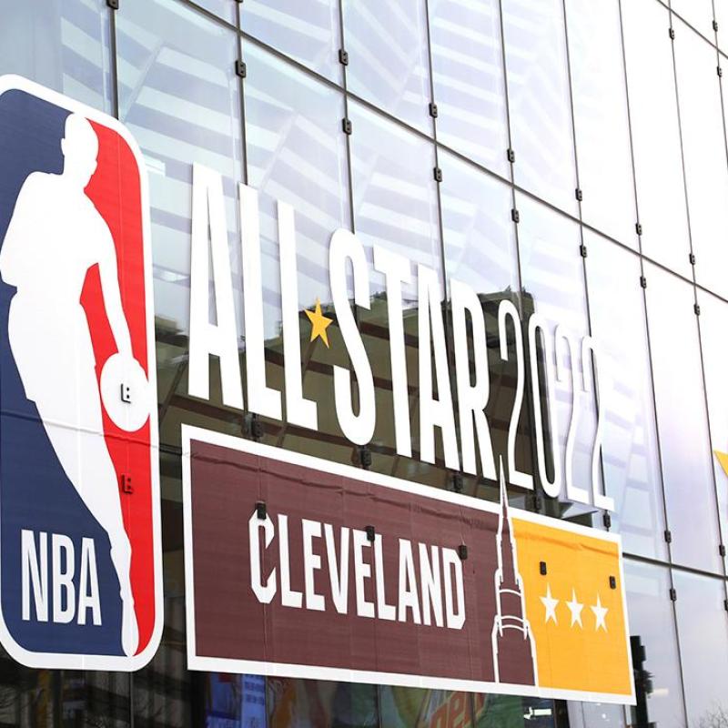 all star logo on side of building