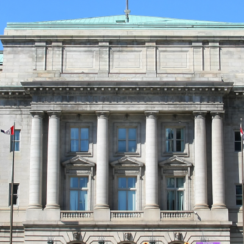 city of cleveland city hall blue skies 