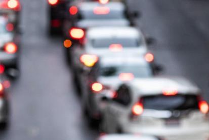 cars stuck in traffic 