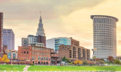 beautiful sunset picture of cleveland