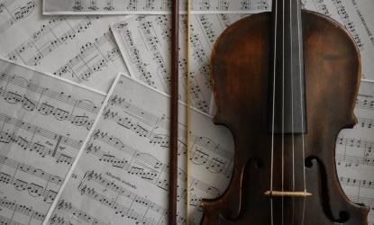 Violin with sheet music