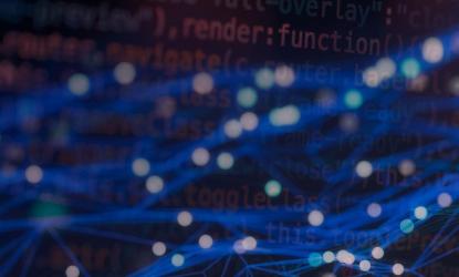 blurry image of fiber optics and code