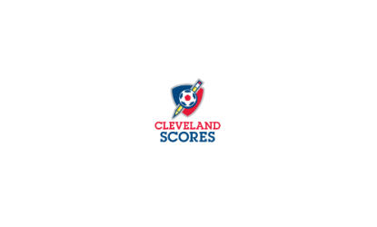 Cleveland SCORES logo featuring a soccer ball and pencil graphic above the words “Cleveland SCORES” in red and blue.