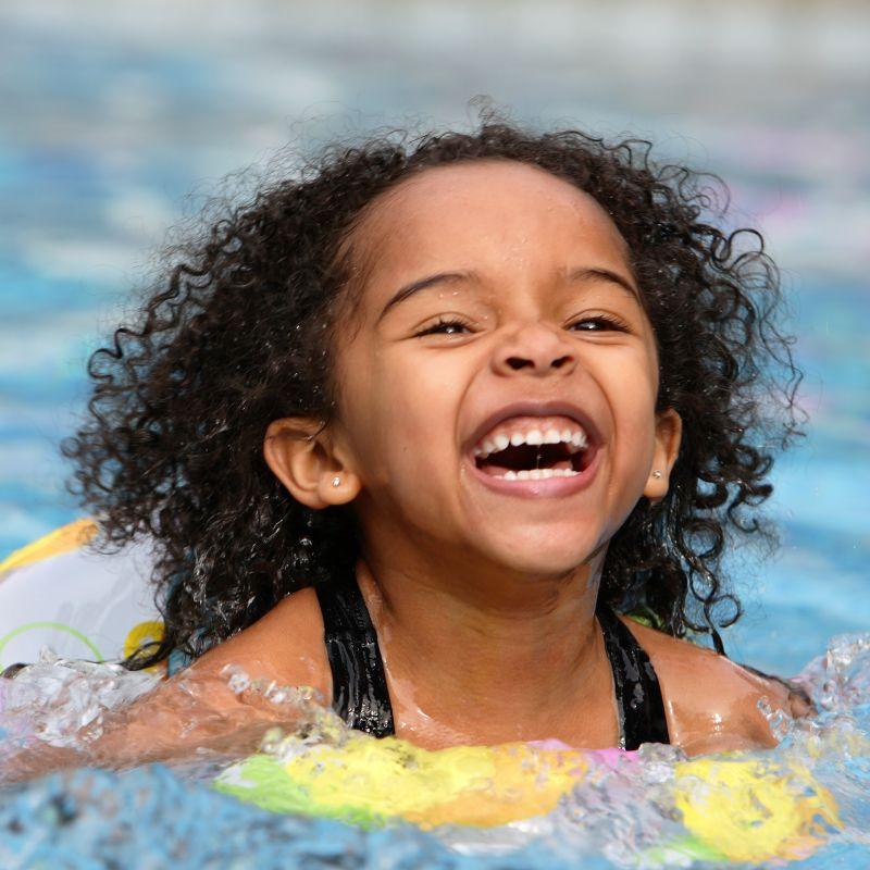 child swimming