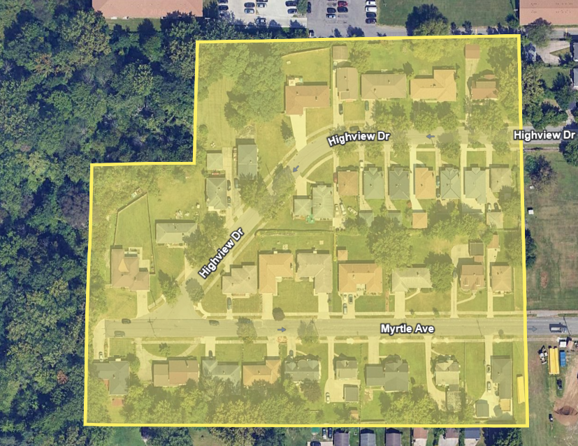 map of the Arthur Bussey Development Historic District