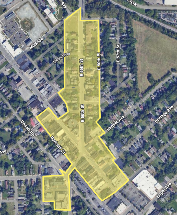 map of the Broadway Avenue Historic District