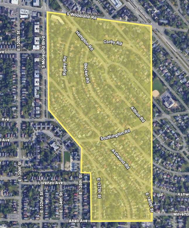 map of the Ludlow Historic District
