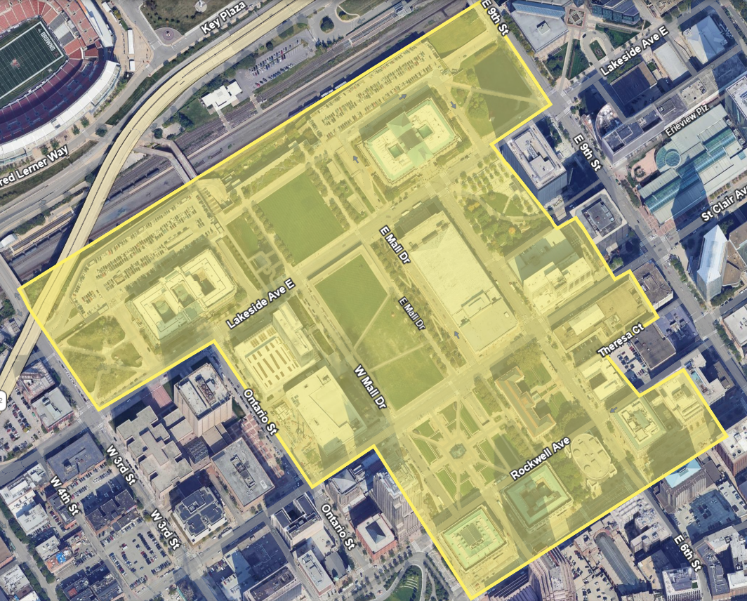 map of the Mall Historic District