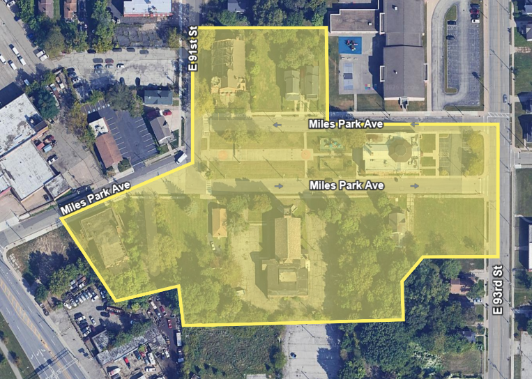 map of the Miles Park Historic District
