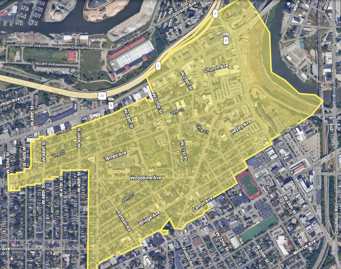 map of the Ohio City Historic District