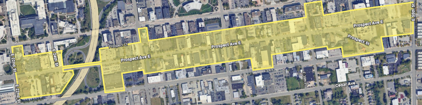 map of the Prospect Avenue Historic District