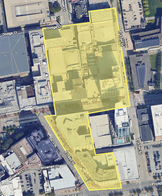 map of the Playhouse Square Historic District