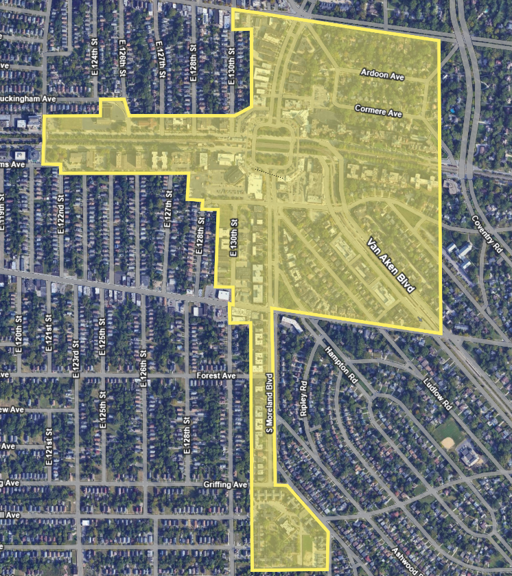 map of the Shaker Square Historic District