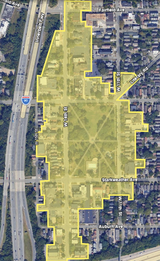 map of the Tremont Historic District