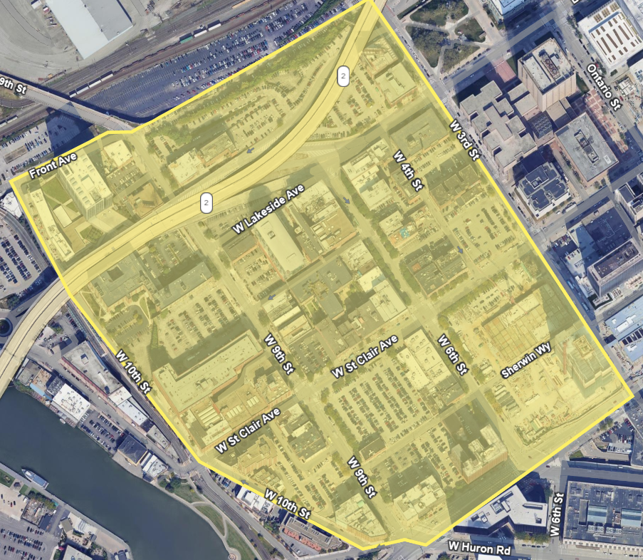map of the Warehouse Historic District