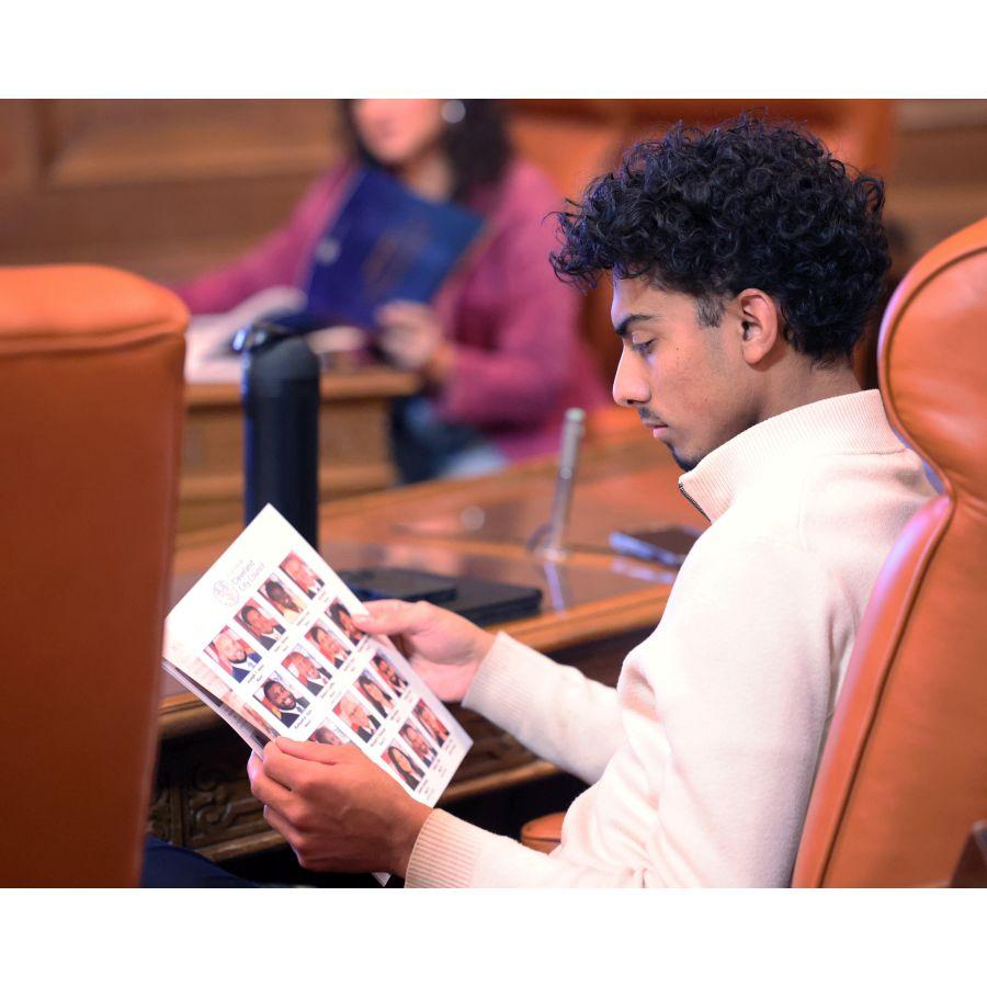 Junior Mayor in Council Chamber