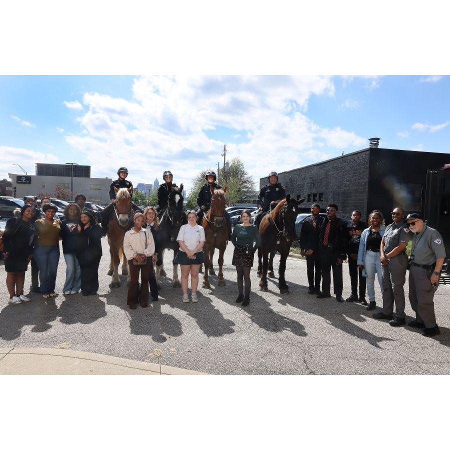 Junior Mayors with police horses