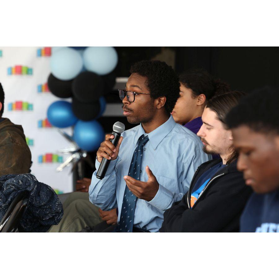 Junior Mayors during an open forum with city officials