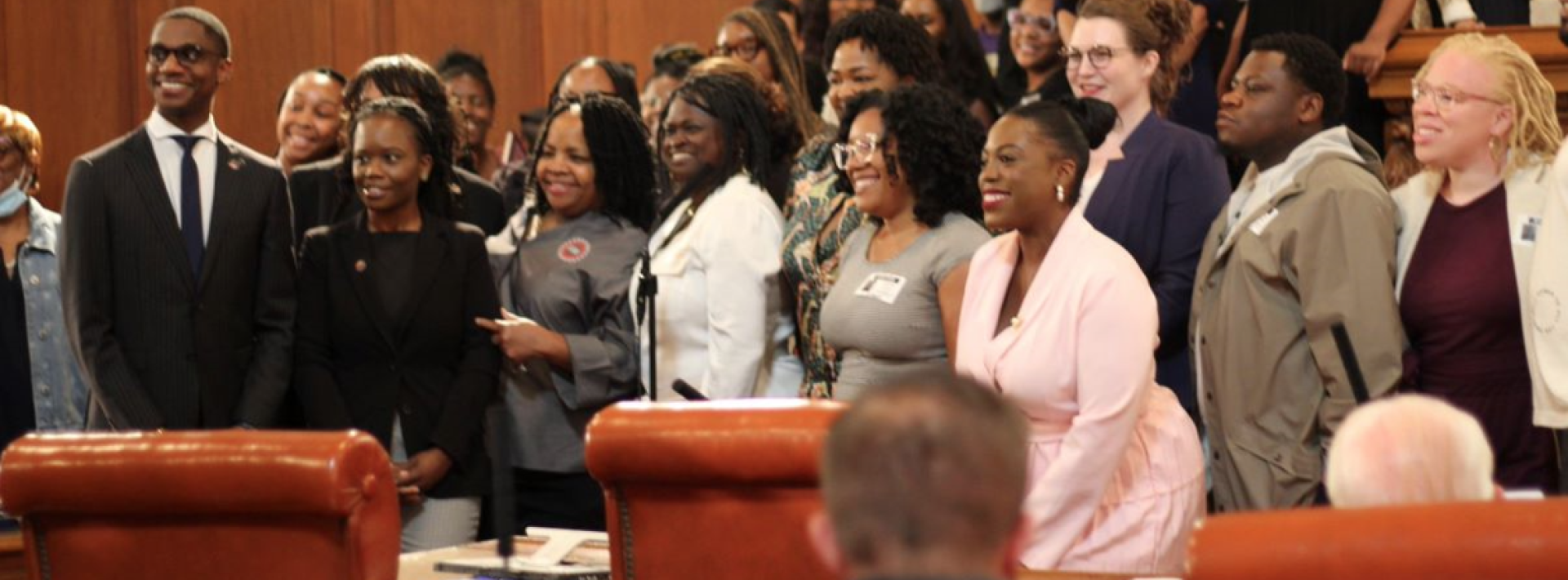 mayor next to a group of women