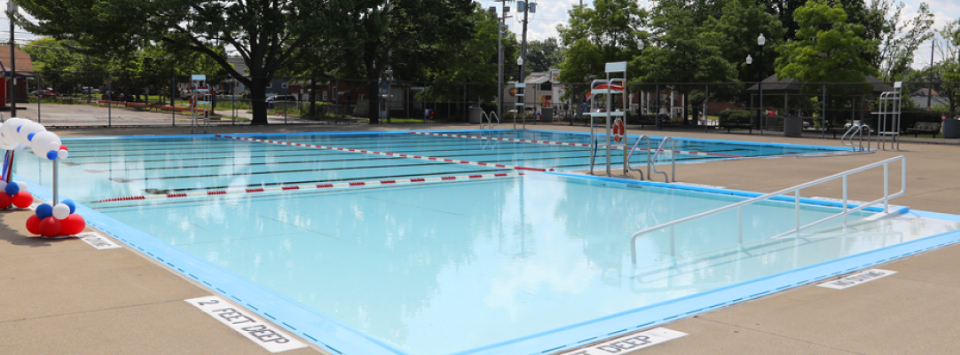 a vacant pool in cleveland ready for visitors