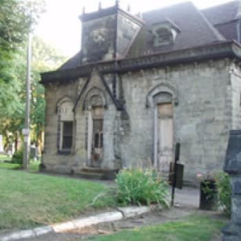 Monroe Street Cemetery Recieving Vault - looking southwest