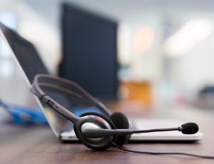 Headset on a desk