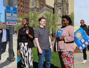 5 people shown in different locations