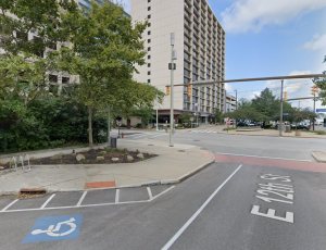 An example of a curb extension at the intersection of Lakeside Avenue and E. 12th Street.