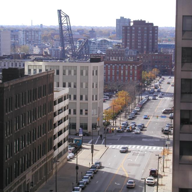 View West along St. Clair Avenue