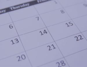 closeup of calendar page